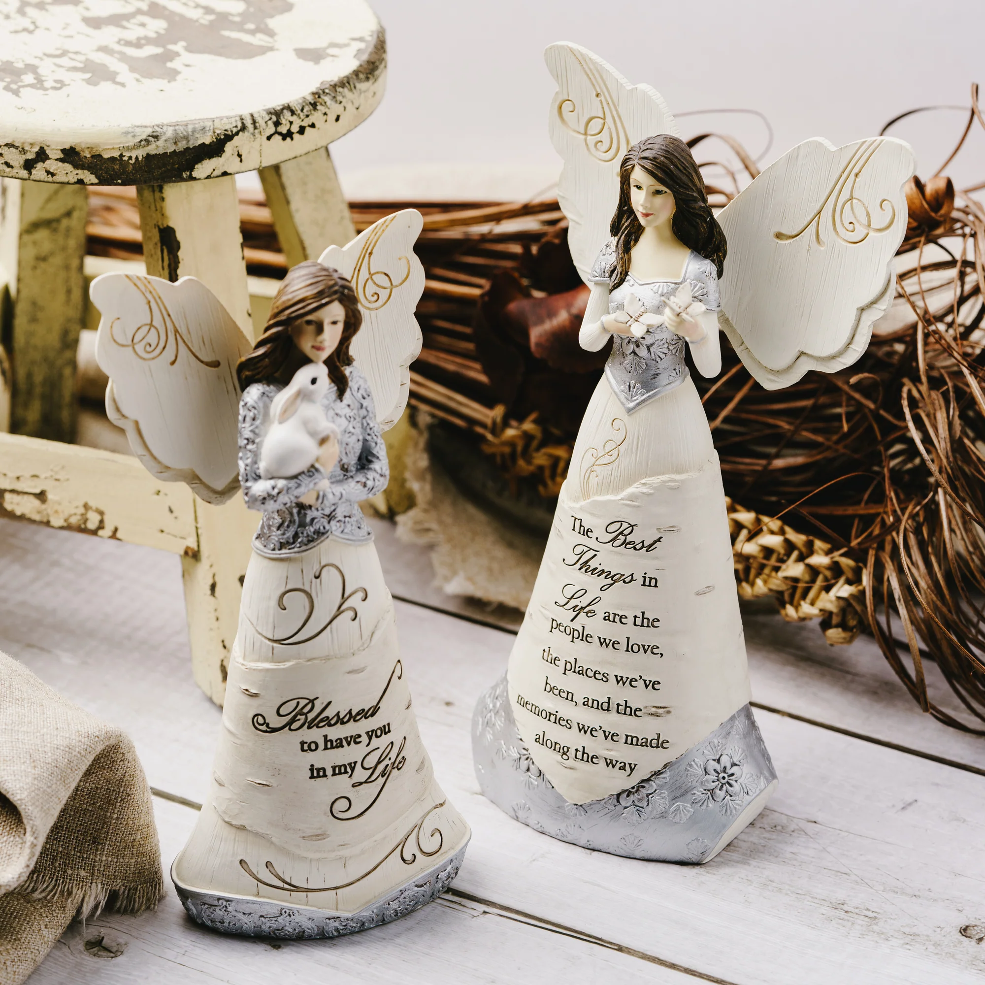 Best Things in Life 8" Angel Holding Butterflies - Image 3