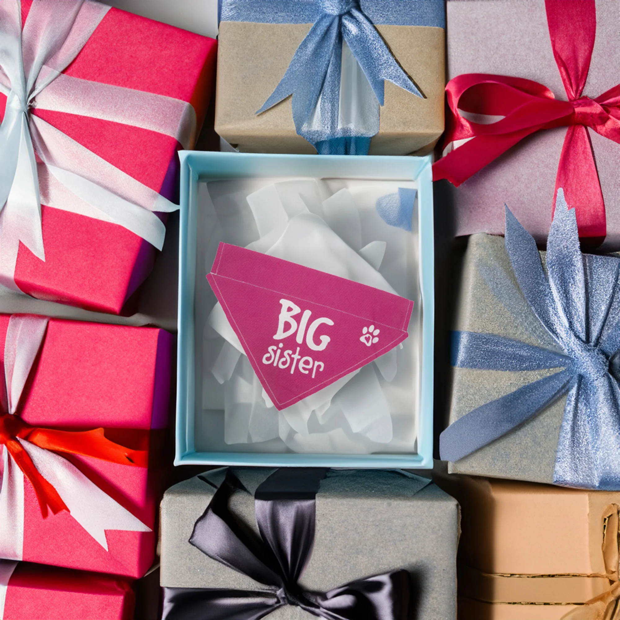 Big Sister 12" x 8" Canvas Slip on Pet Bandana - Image 3