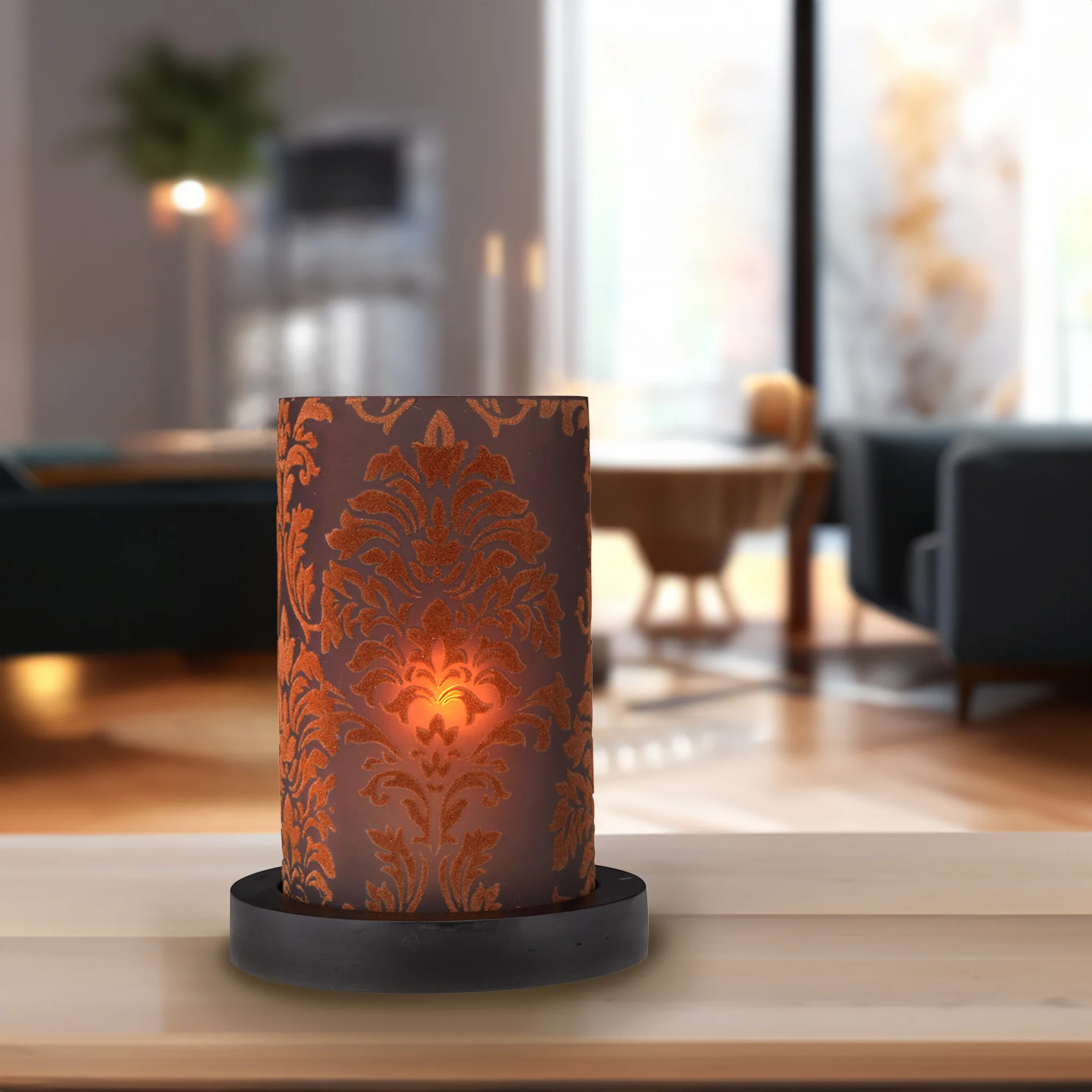 Chocolate Candle Holder 6.5" Cylinder with Base - Image 3