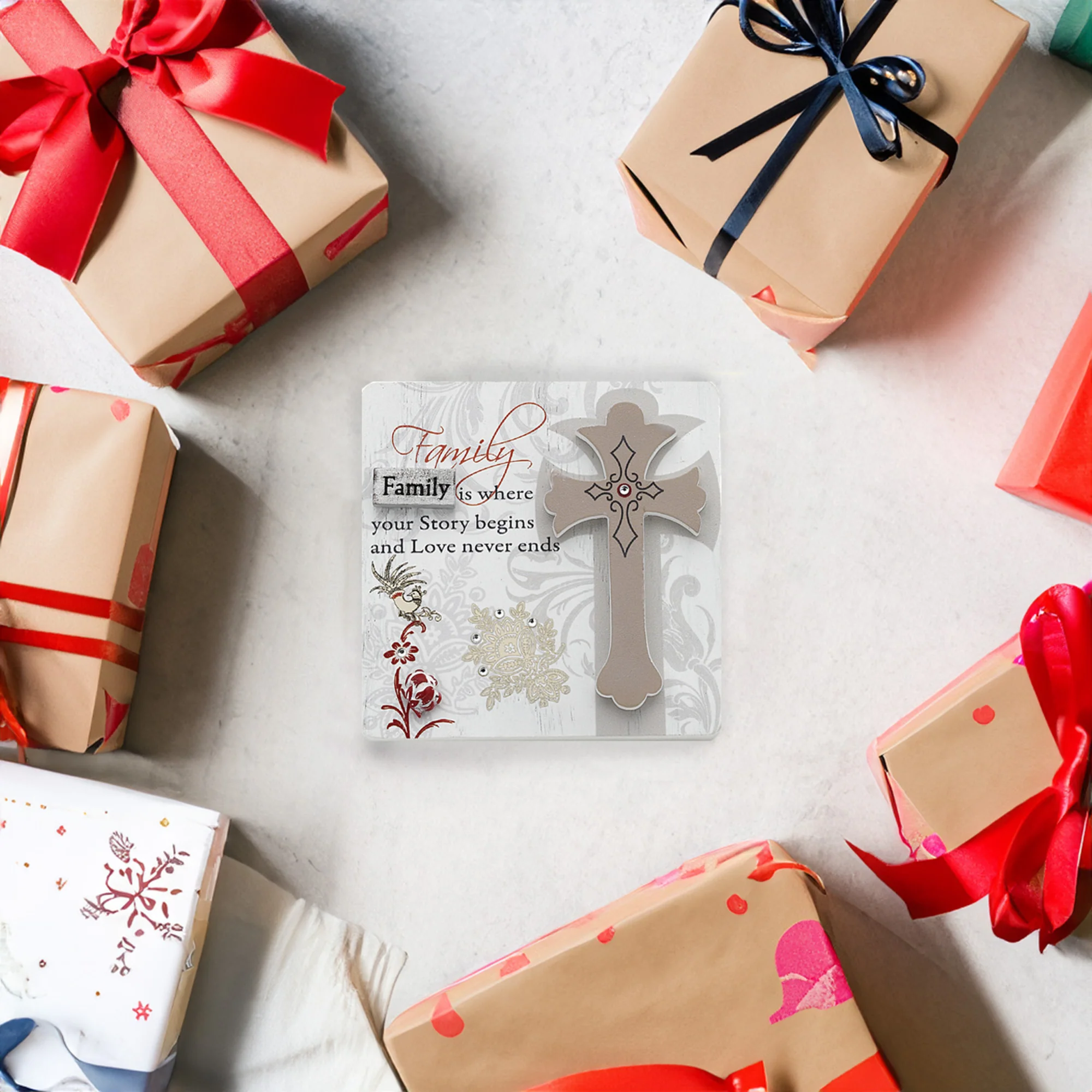 Family 3" x 3" Self-Standing Plaque - Image 3