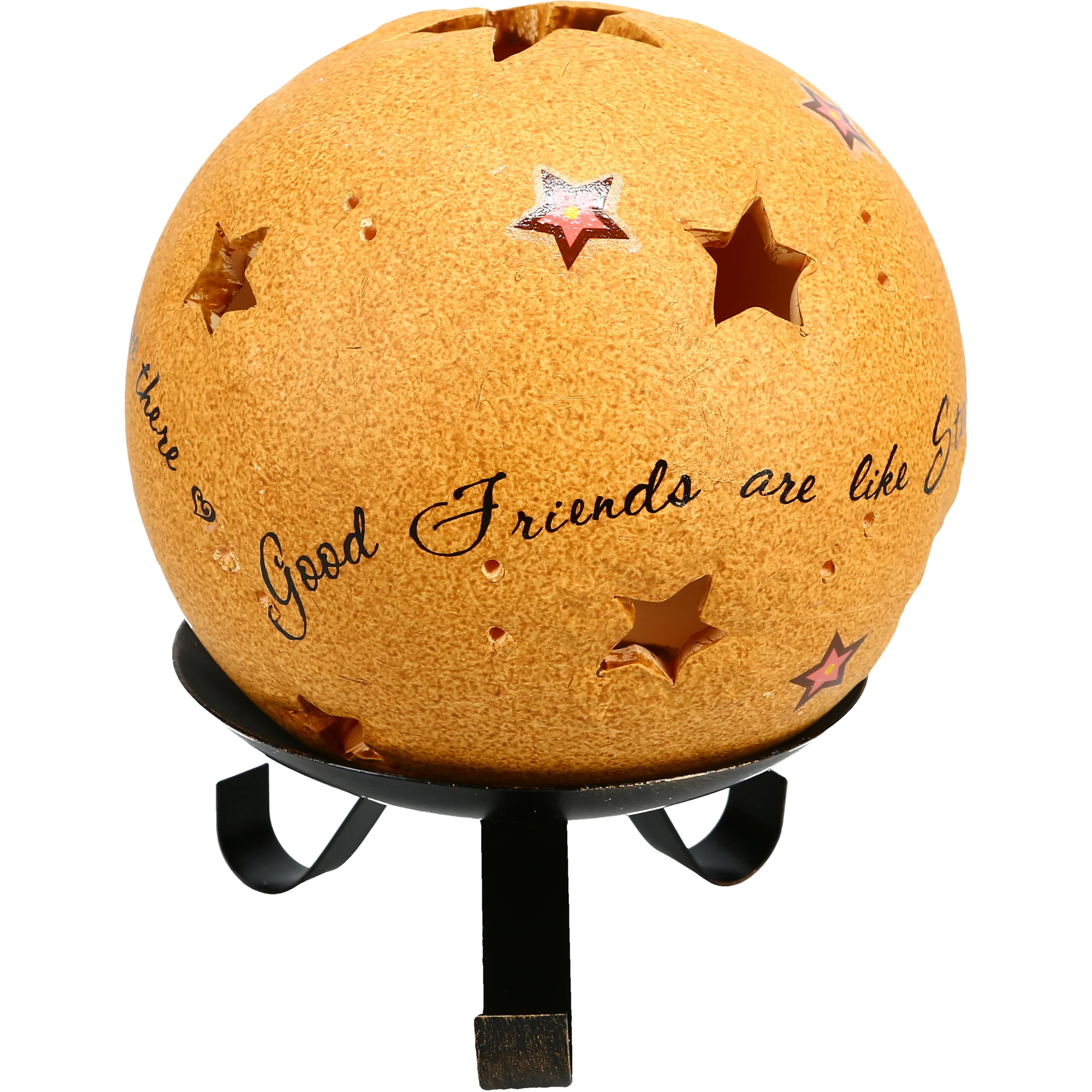 Good Friends 5" Pierced Round Stars Candle Holder - Image 5