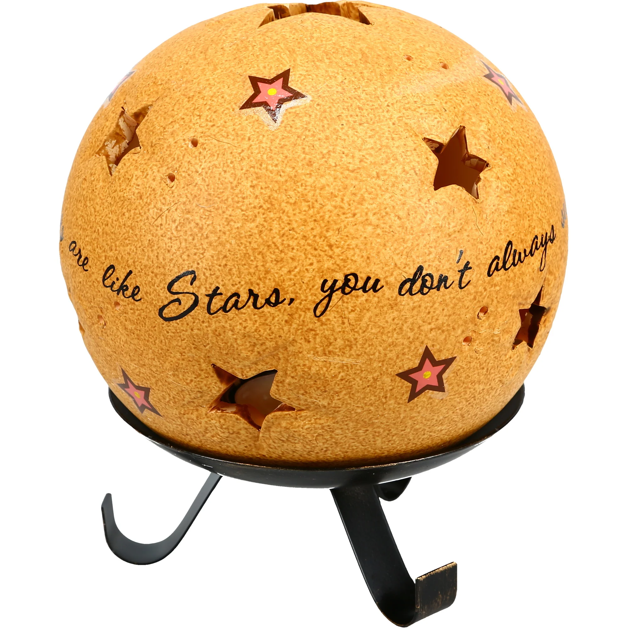 Good Friends 5" Pierced Round Stars Candle Holder - Image 6