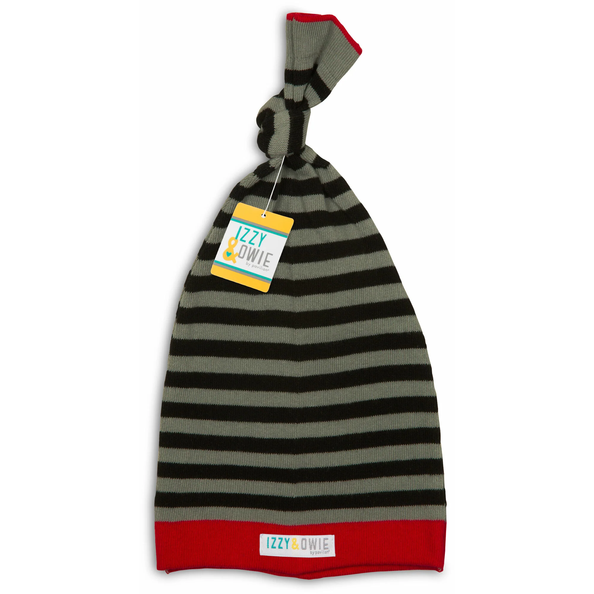 Gray and Black Stripe 0-12 Month Baby Hat - Image 4
