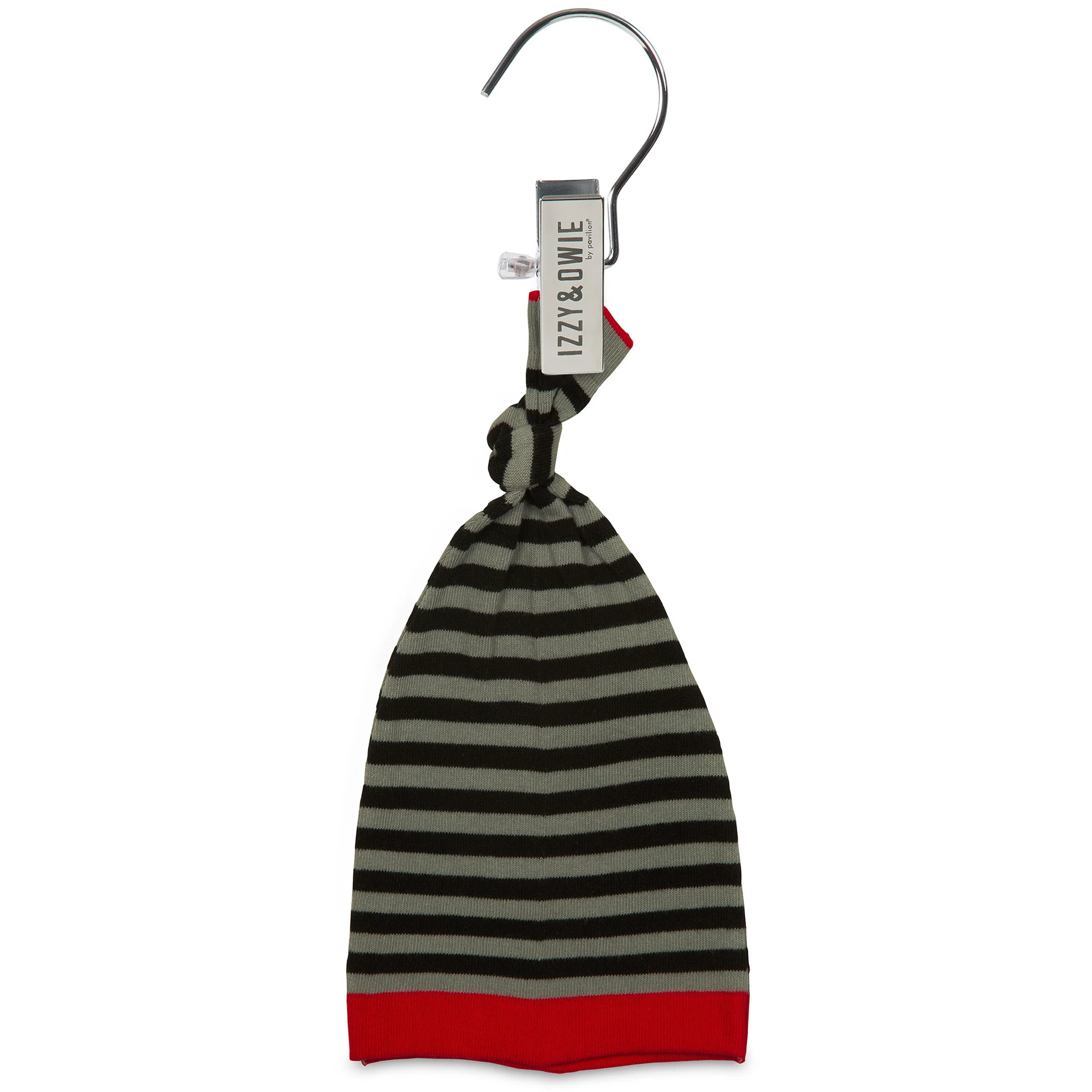 Gray and Black Stripe 0-12 Month Baby Hat - Image 5