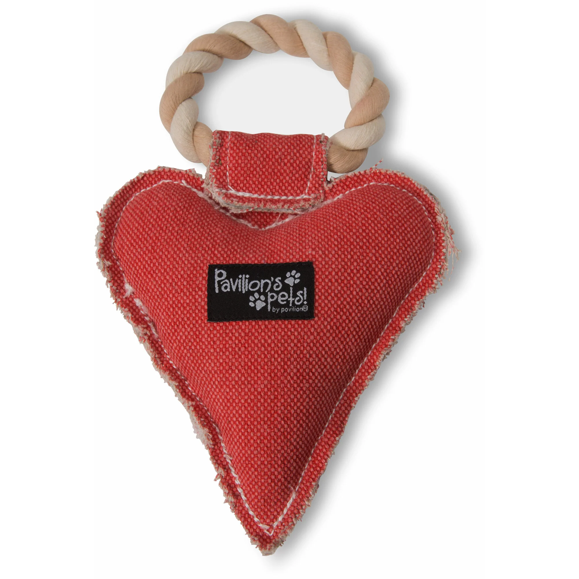 Heart Love 10" Canvas Dog Toy on Rope - Image 5