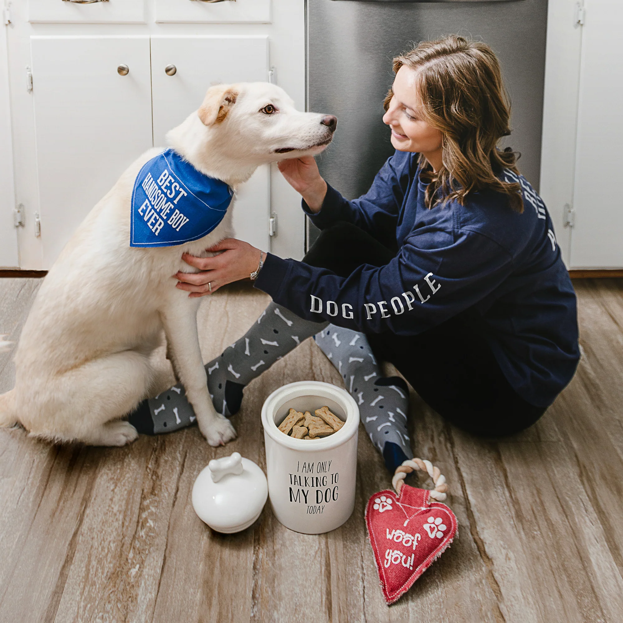 Heart Woof 10" Canvas Dog Toy on Rope - Image 3