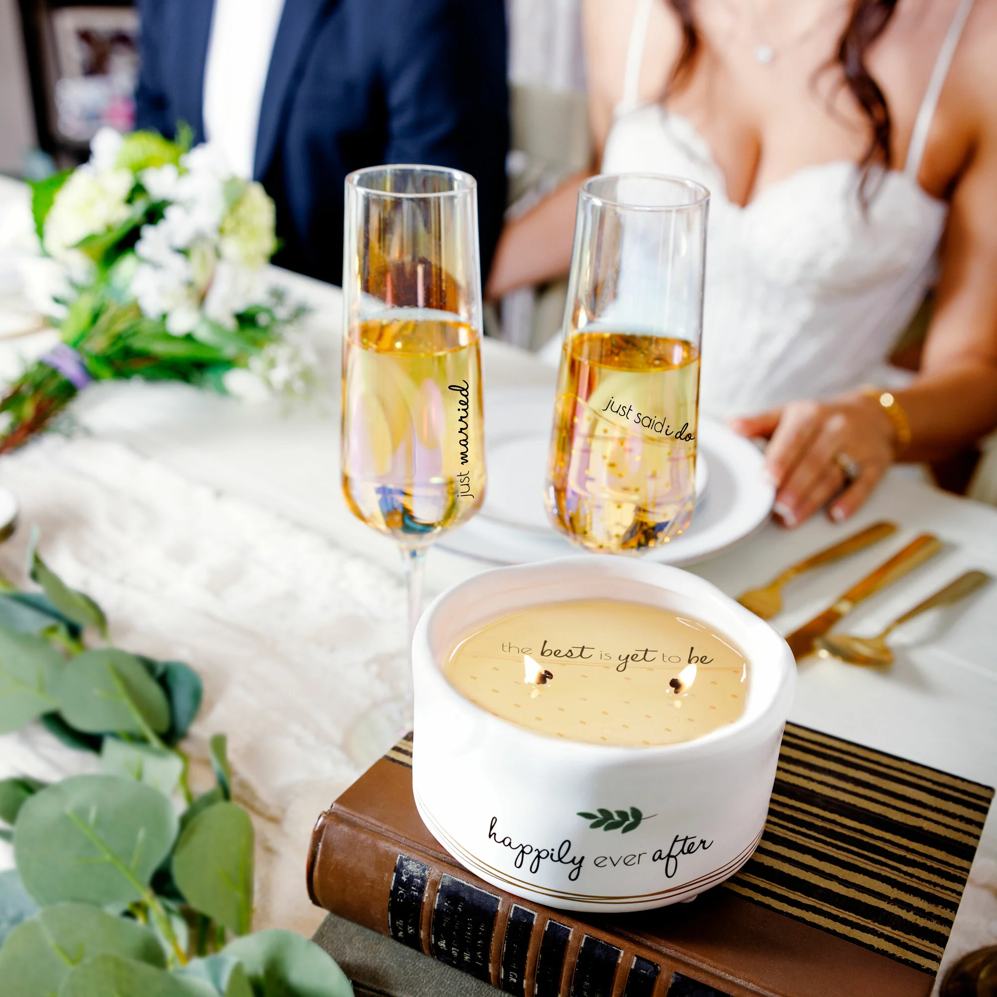 I Do 8 oz Glass Toasting Flute (Set of 2) - Image 2