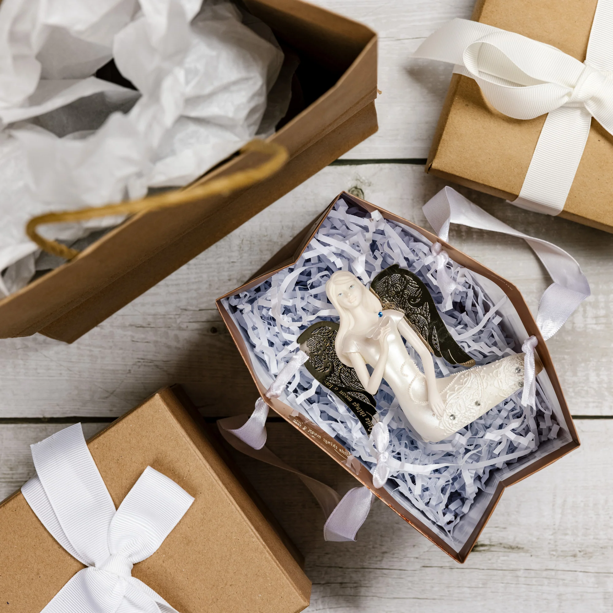 September Birthstone Angel 3.5" September Angel with Sapphire Butterfly - Image 4