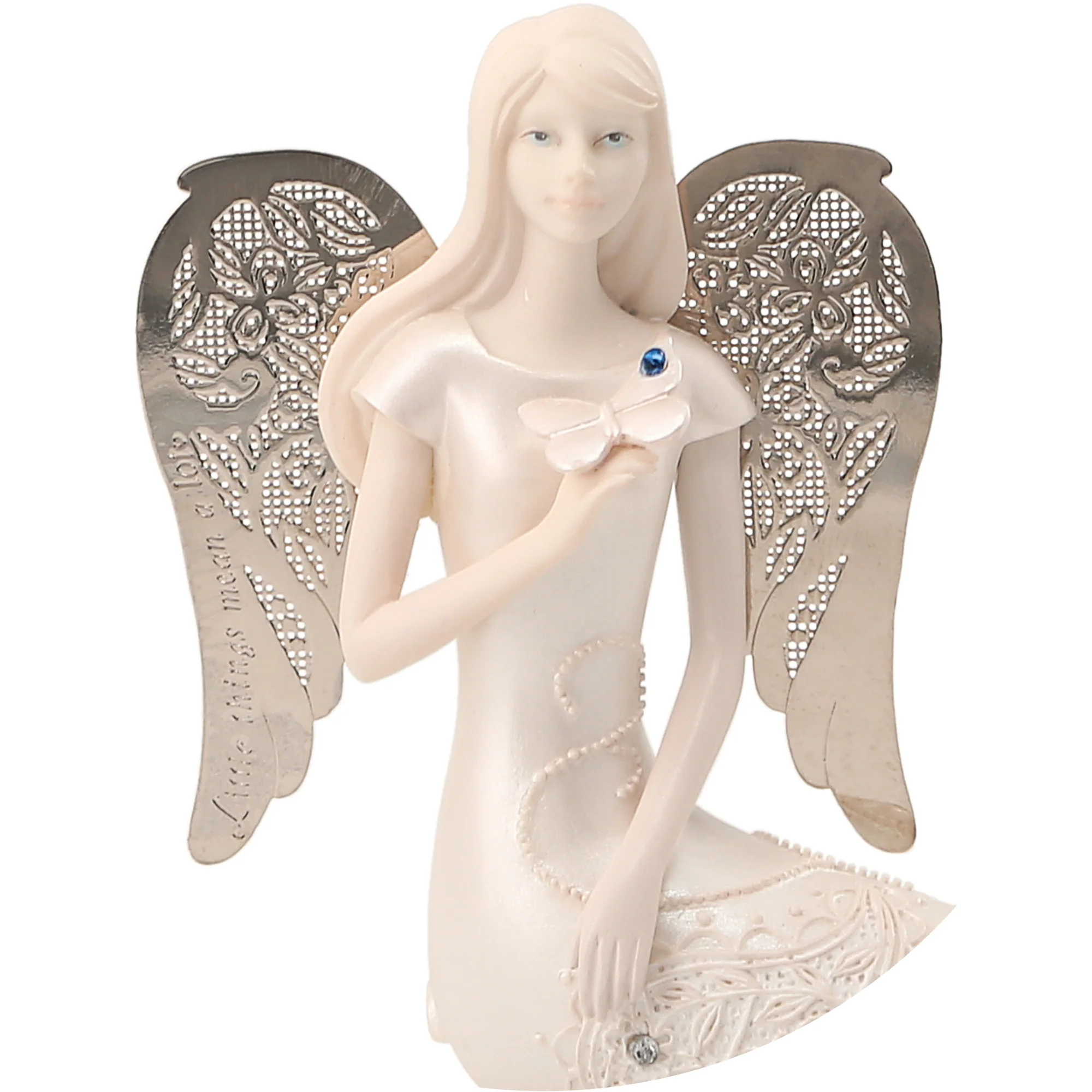 September Birthstone Angel 3.5" September Angel with Sapphire Butterfly - Image 8