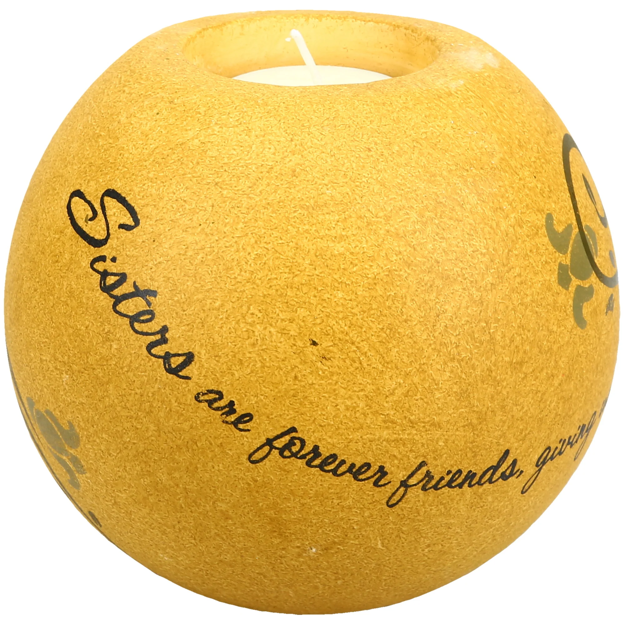 Sisters are Forever Friends 4.5" Round Candle Holder - Image 3