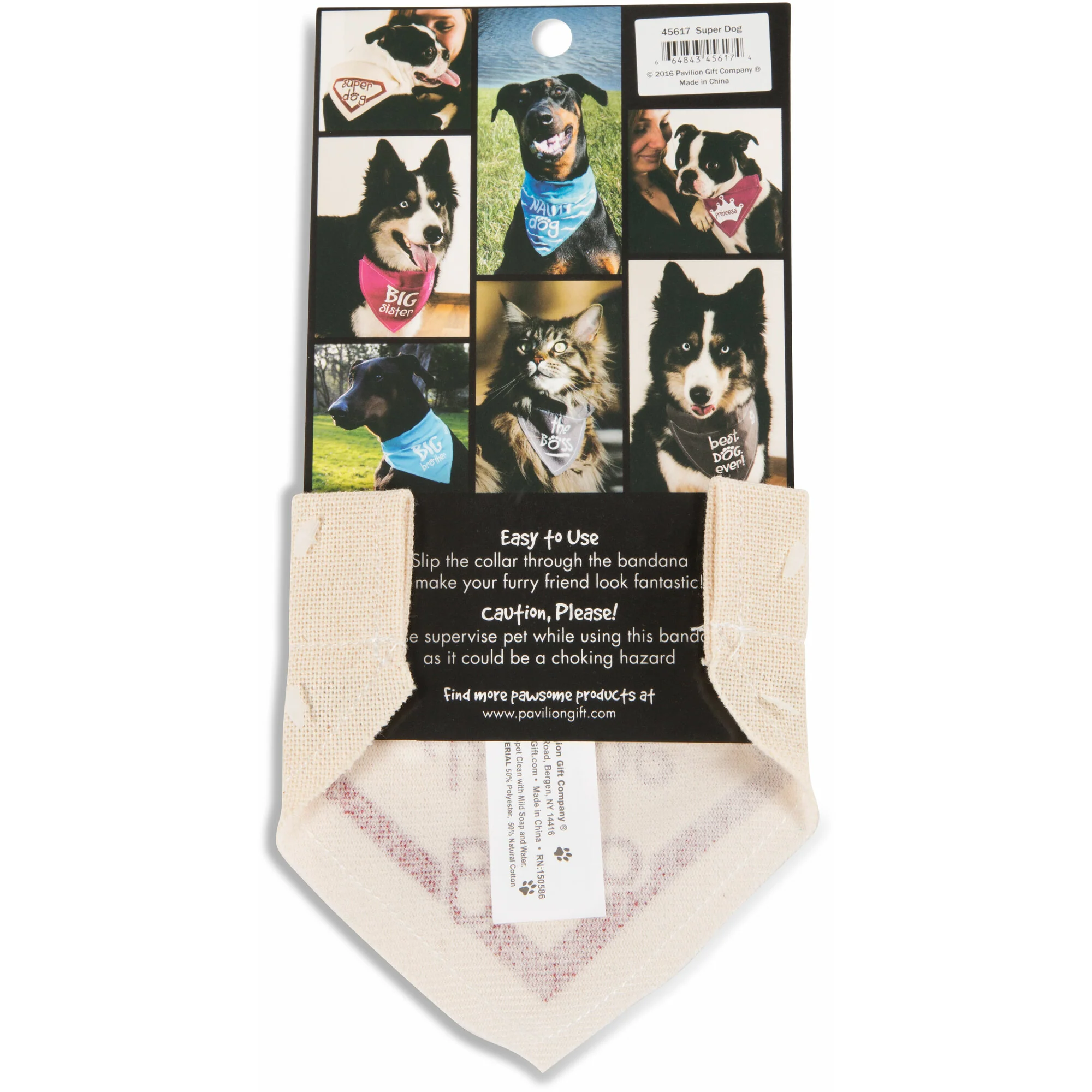 Super Dog 7" x 5" Canvas Slip on Pet Bandana - Image 6