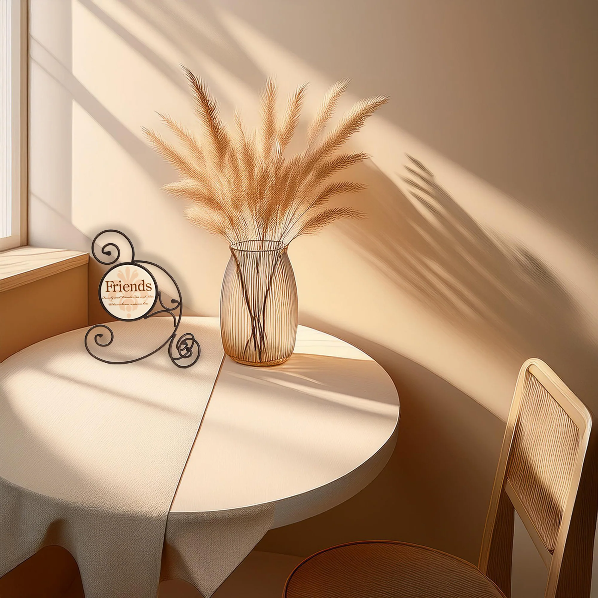 Welcome 10" Circle Metal Scroll Plaque - Image 3