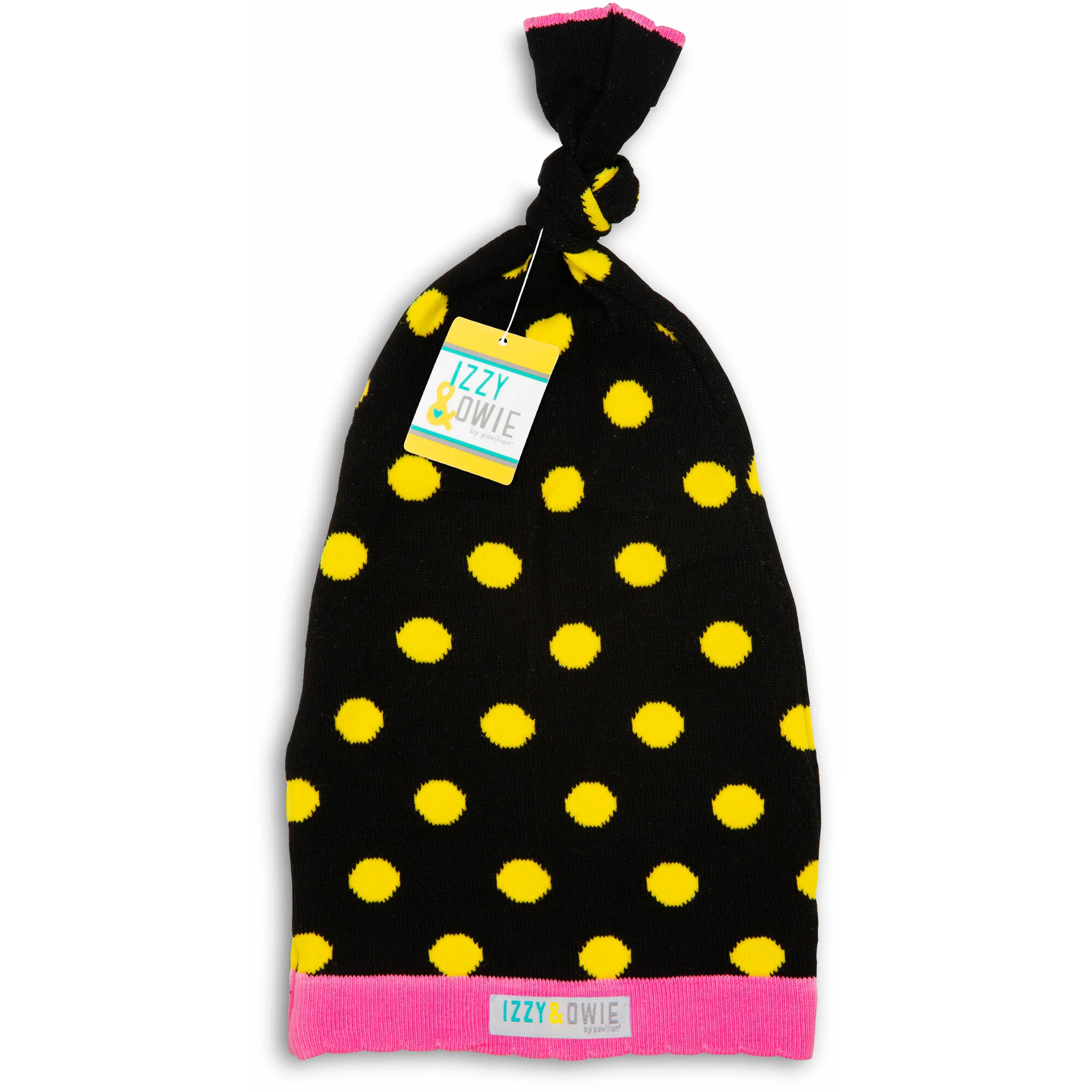 Yellow and Black Dot 0-12 Month Baby Hat - Image 3